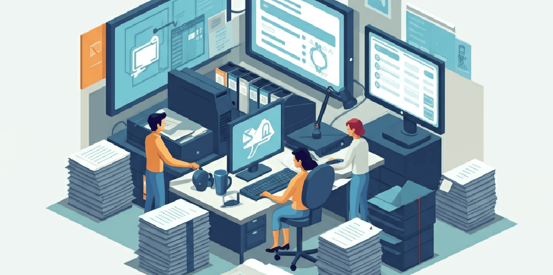 Employees onboarding assets using traditional methods